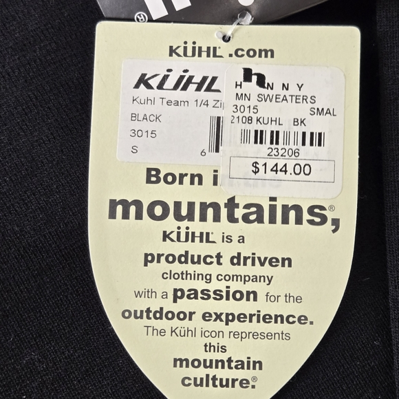 Kuhl NWT Team 1/4 zip merino wool Maxwool Schmart Pullover Small black grey - Picture 5 of 17